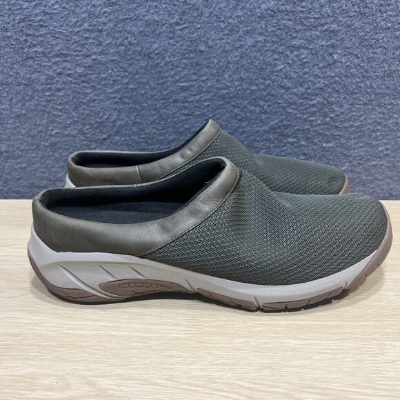 Merrell Encore Breeze 4 Army Green Slip On Clog Mule Shoes Womens Size 12 - Picture 1 of 11